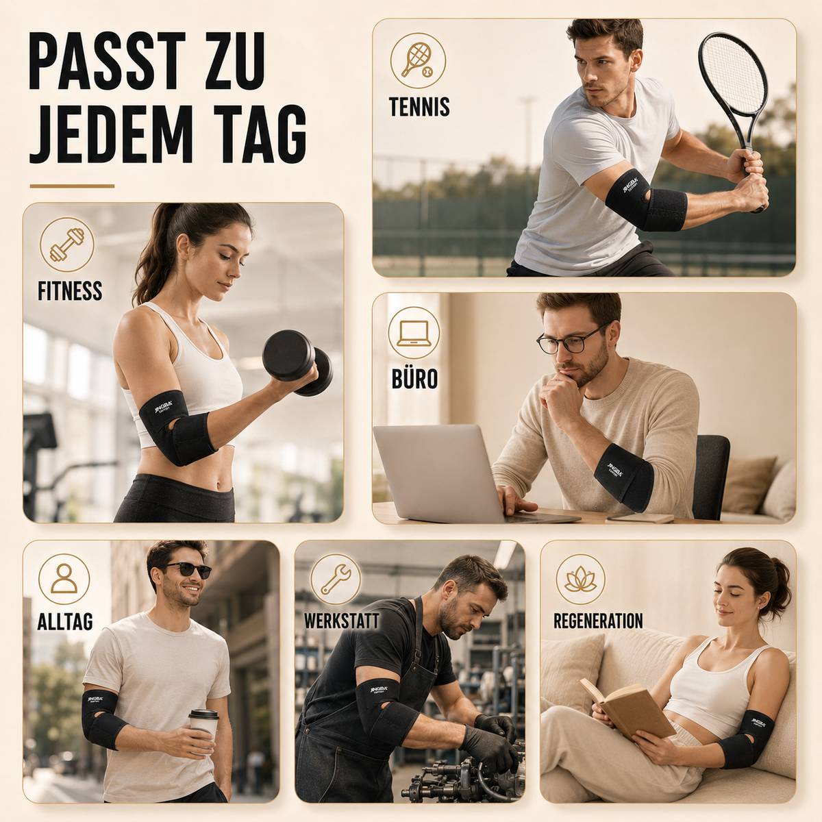 Verstelbare Elleboogbrace met Compressie voor Sport Herstel en Blessurepreventie Zwart One Size Volwassenen | Sansoti