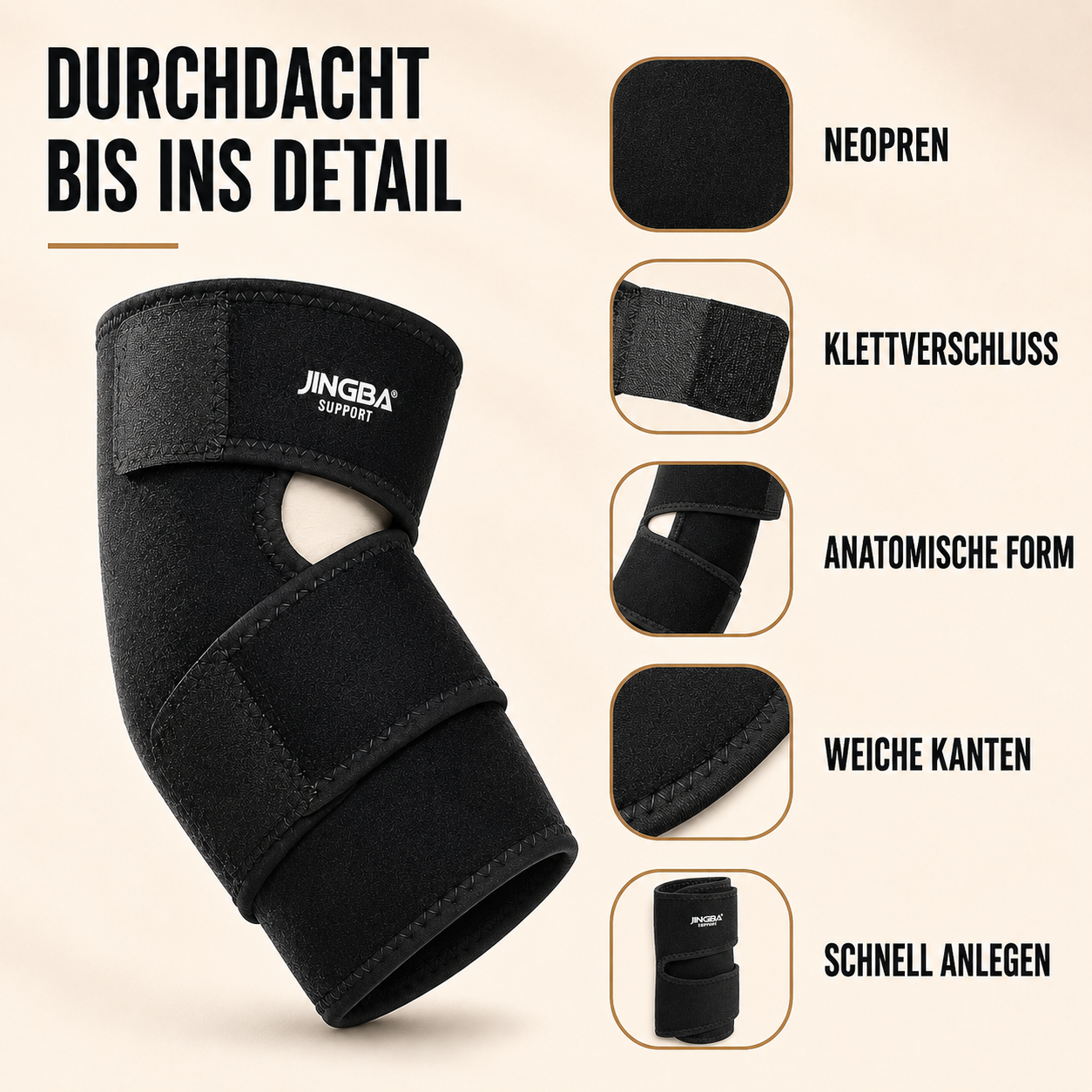 Verstelbare Elleboogbrace met Compressie voor Sport Herstel en Blessurepreventie Zwart One Size Volwassenen | Sansoti