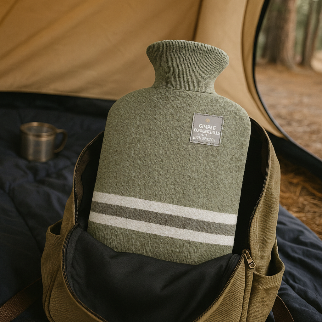 Wärmflasche XXL 2 Liter mit weichem Strickbezug für lang anhaltende Wärme an kalten Winterabenden im Bett oder auf dem Sofa | Sansoti