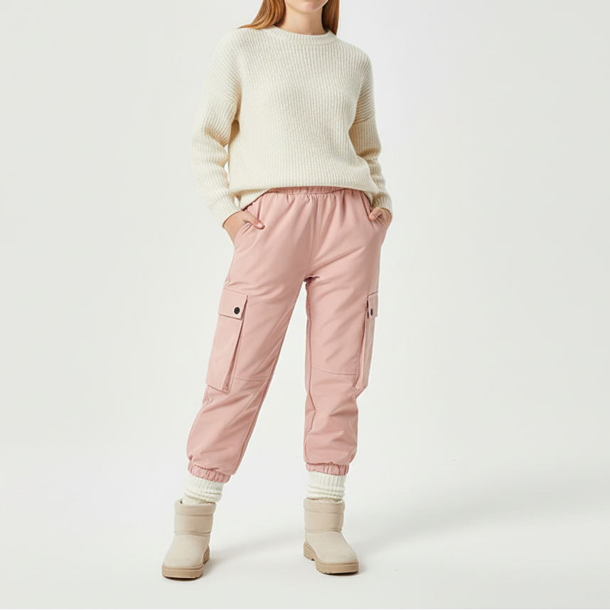 Gefütterte Winterhose für Kinder mit Fleece-Innenfutter und wasserabweisender Außenschicht, warme Outdoorbekleidung | Sansoti