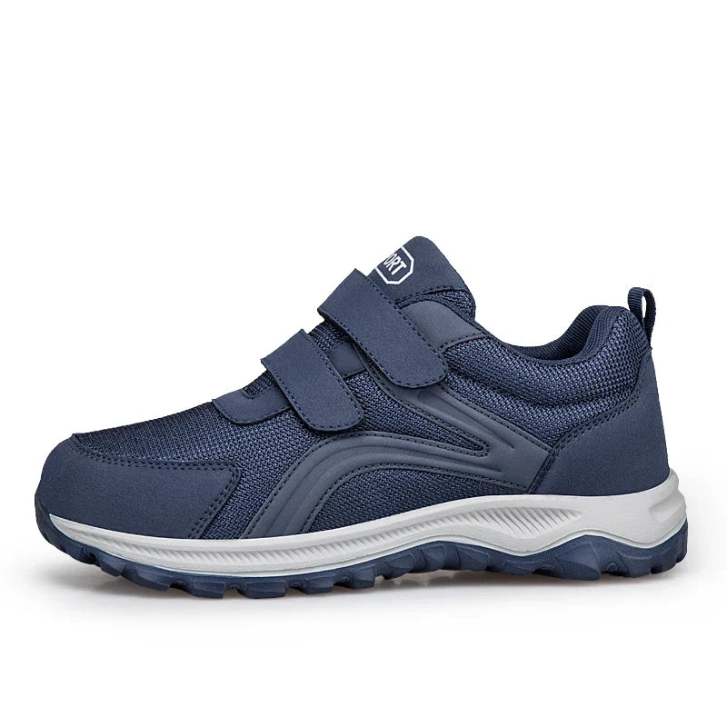 Orthopädische Wandersneaker für Herren, breite Passform, verstellbarer Klettverschluss, bequeme Alltagsschuhe zum Gehen | Sansoti
