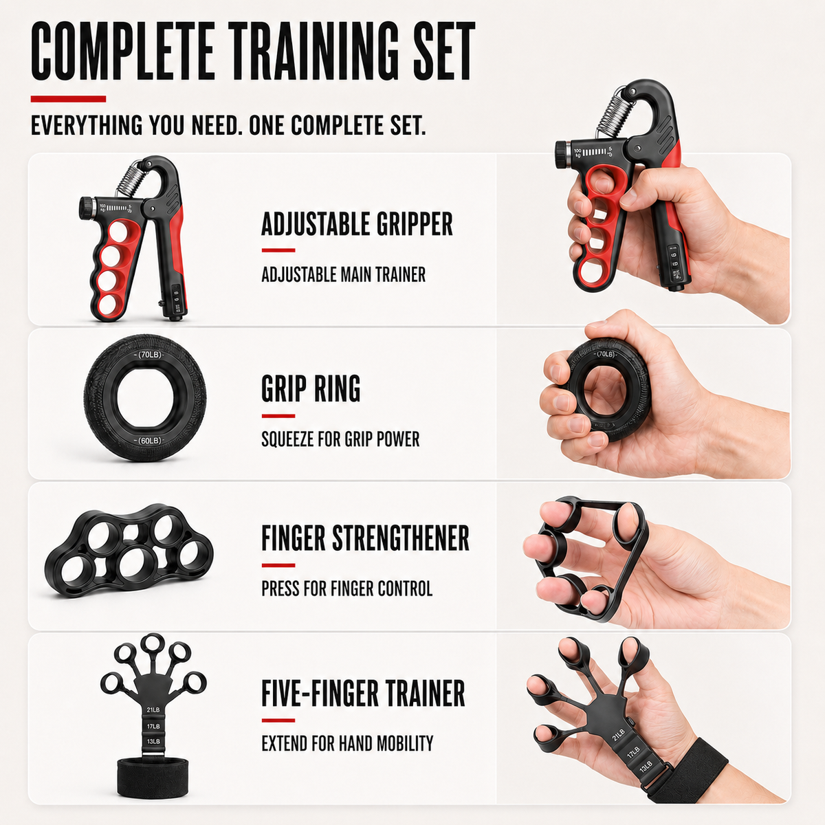 Adjustable Metal Hand Gripper Grip Strengthener Fitness Strength Training Rehabilitation Forearm Training Muscle Building | Sansoti
