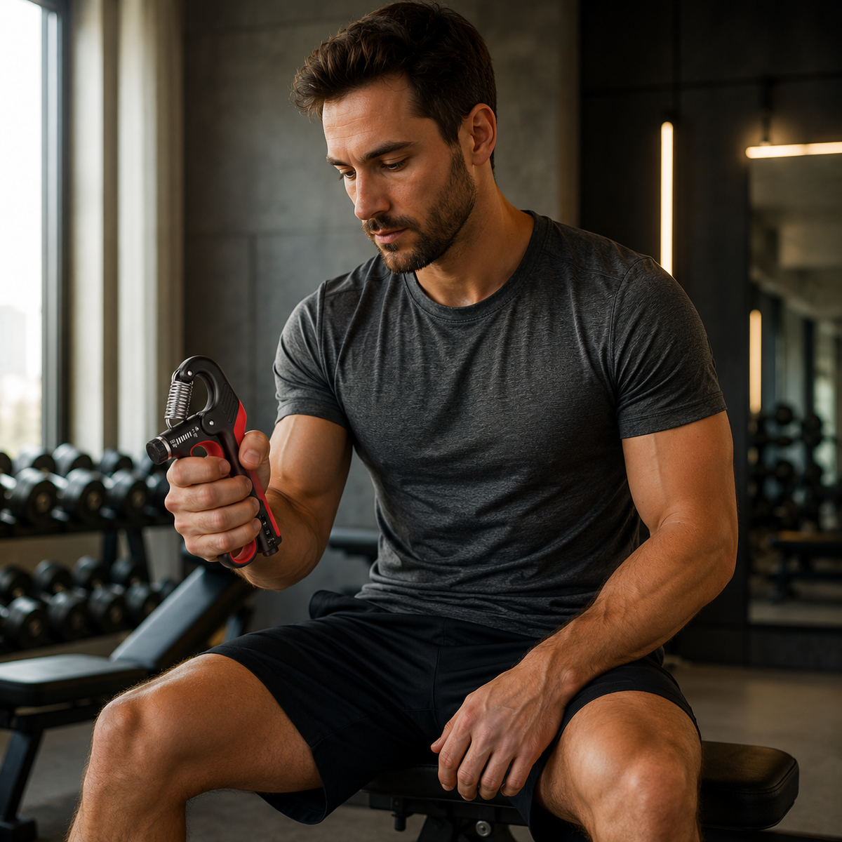 Adjustable Metal Hand Gripper Grip Strengthener Fitness Strength Training Rehabilitation Forearm Training Muscle Building | Sansoti