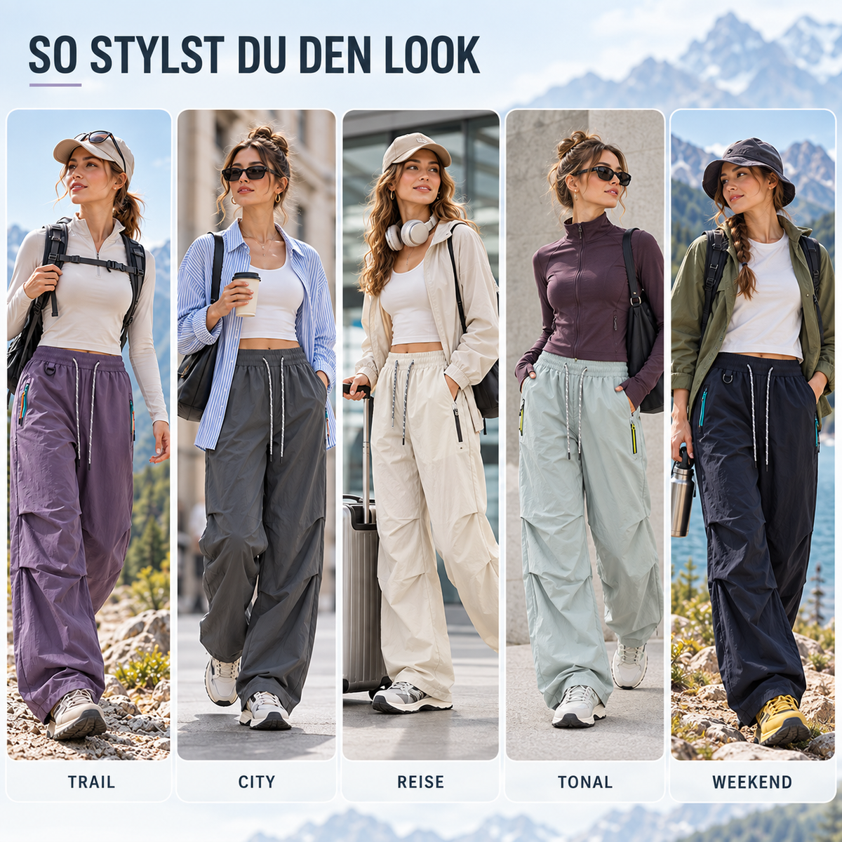 Wasserdichte Wanderhose für Damen mit elastischem Bund, verstellbaren Hosenbeinen, atmungsaktiv, für Outdoor, Hiking und Trekking | Sansoti