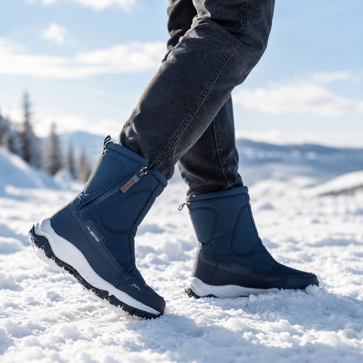 Lined Women's Winter Boots Waterproof Snow Boots Non-Slip Warm Lined Oxford Material Snow Boots | Sansoti