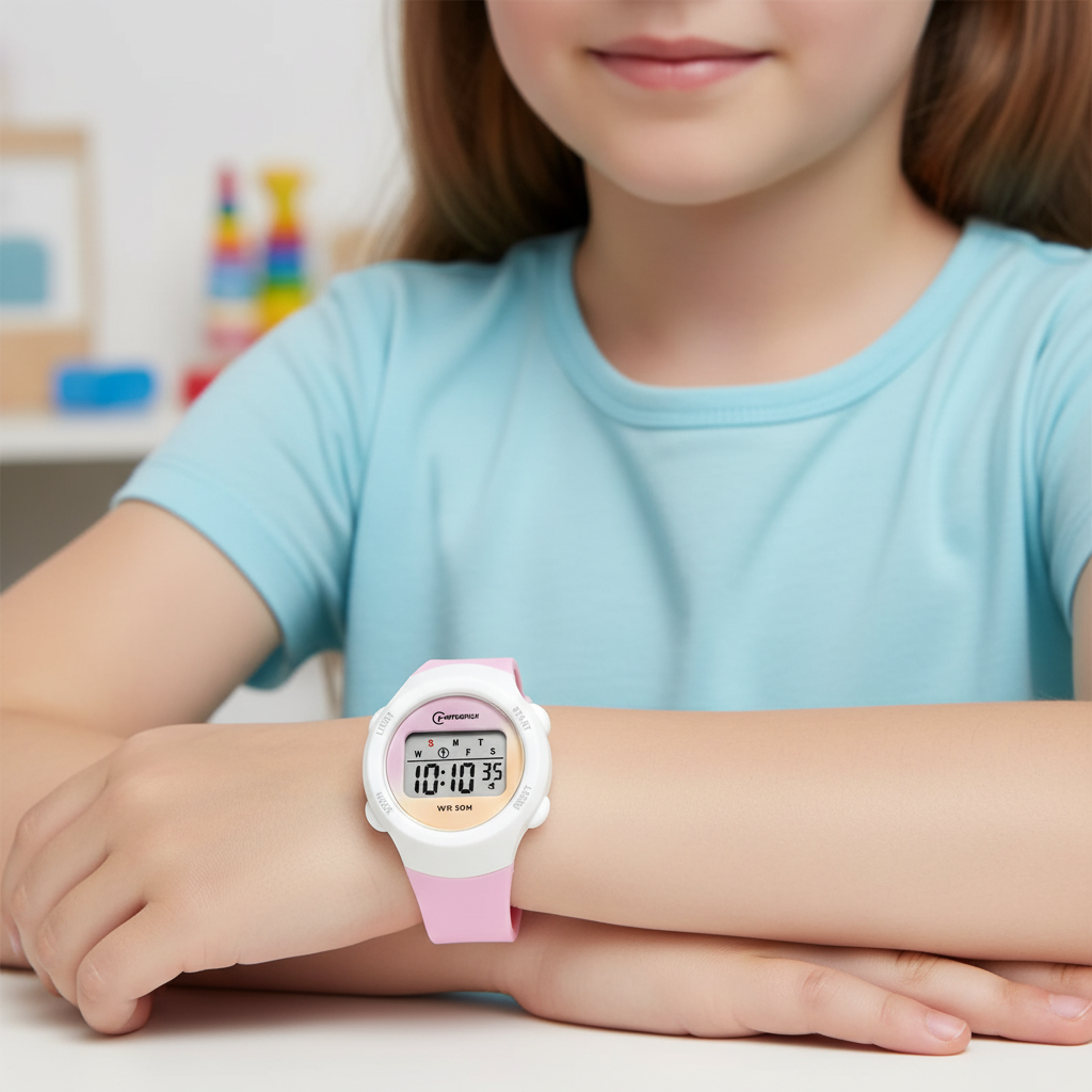 Digitale Kinderuhr Sportlich Wasserdicht mit Alarm Stoppuhr und Timer Silikonarmband für Jungen und Mädchen | Sansoti