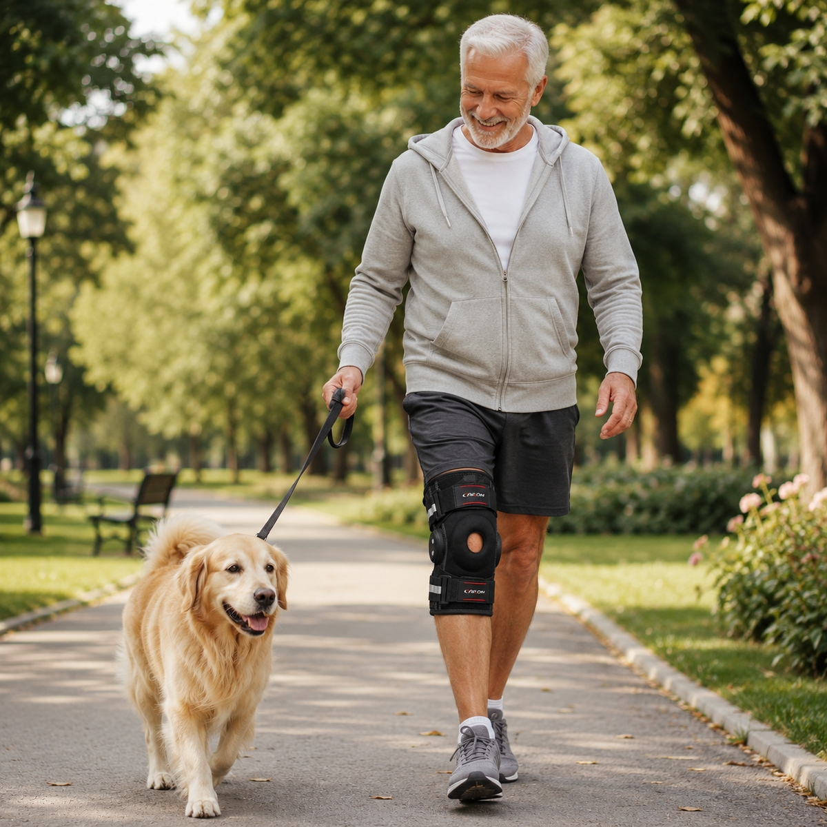 Hinged Knee Brace with Side Stabilizers for Joint Protection Pain Relief and Sports Support | Sansoti
