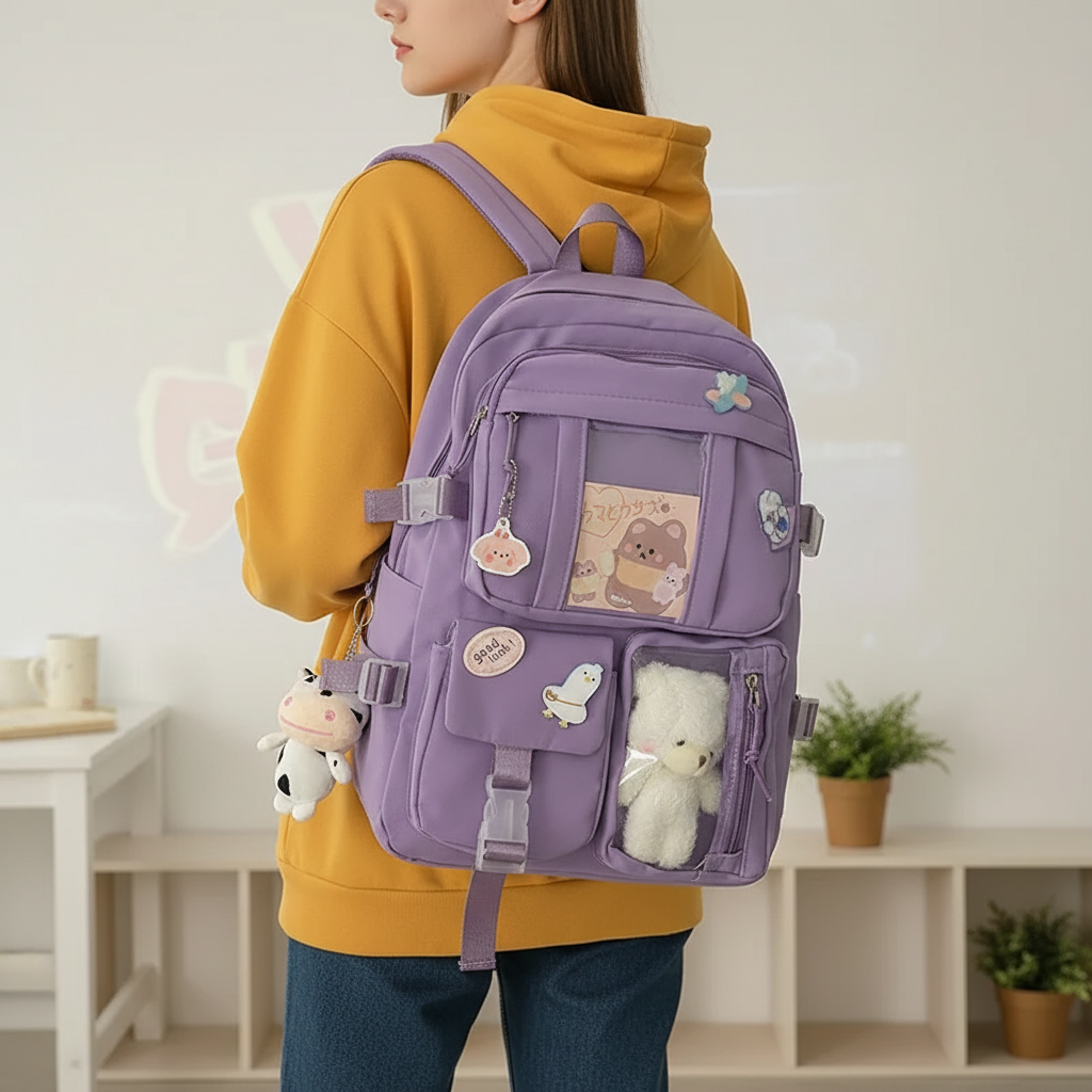 Student Backpack with Laptop Compartment Ergonomic School Bag 20-35L Polyester Everyday Backpack for School and Work | Sansoti