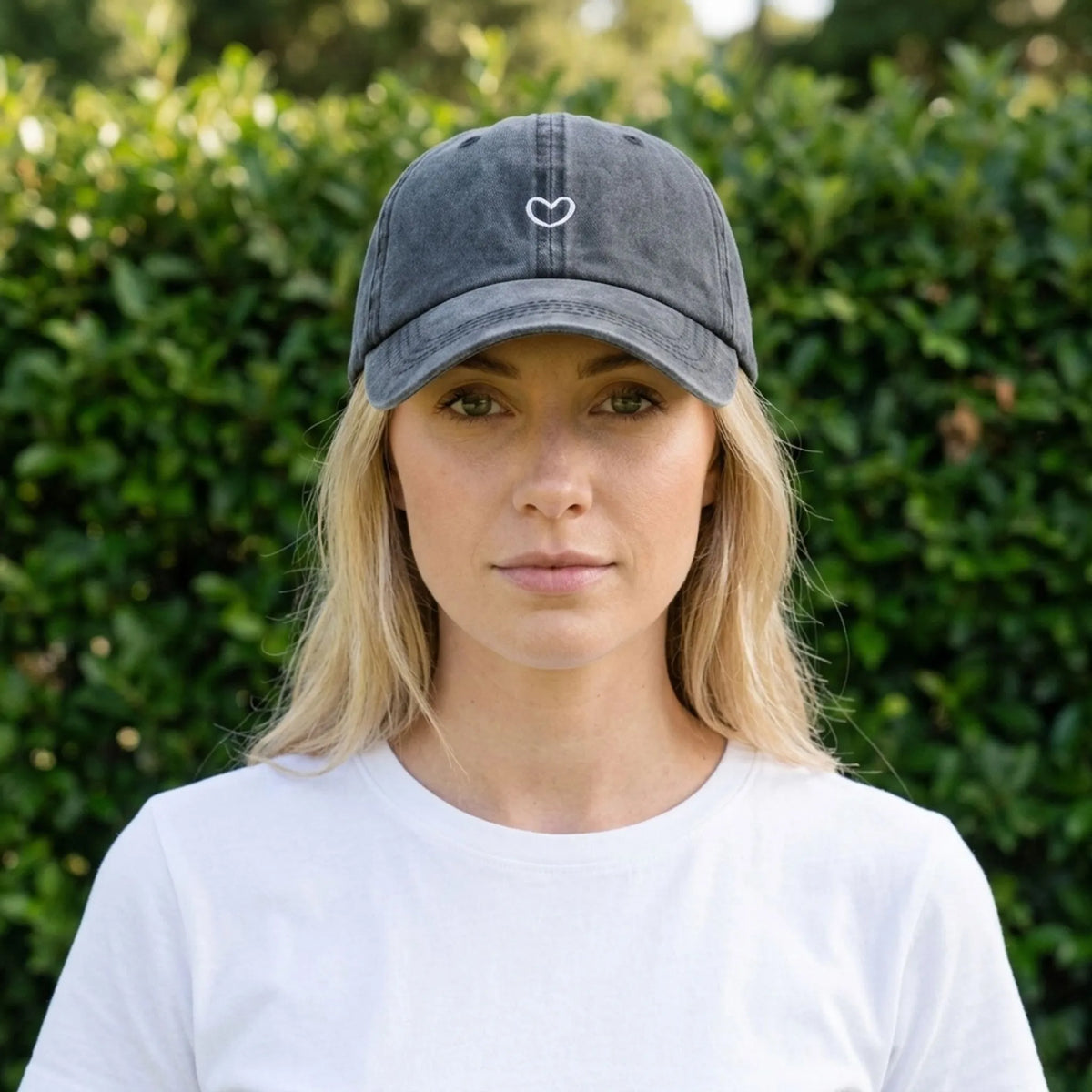 Cotton Cap with Ponytail Opening Adjustable Vintage Baseball Cap Washed Look Sporty Women's | Sansoti