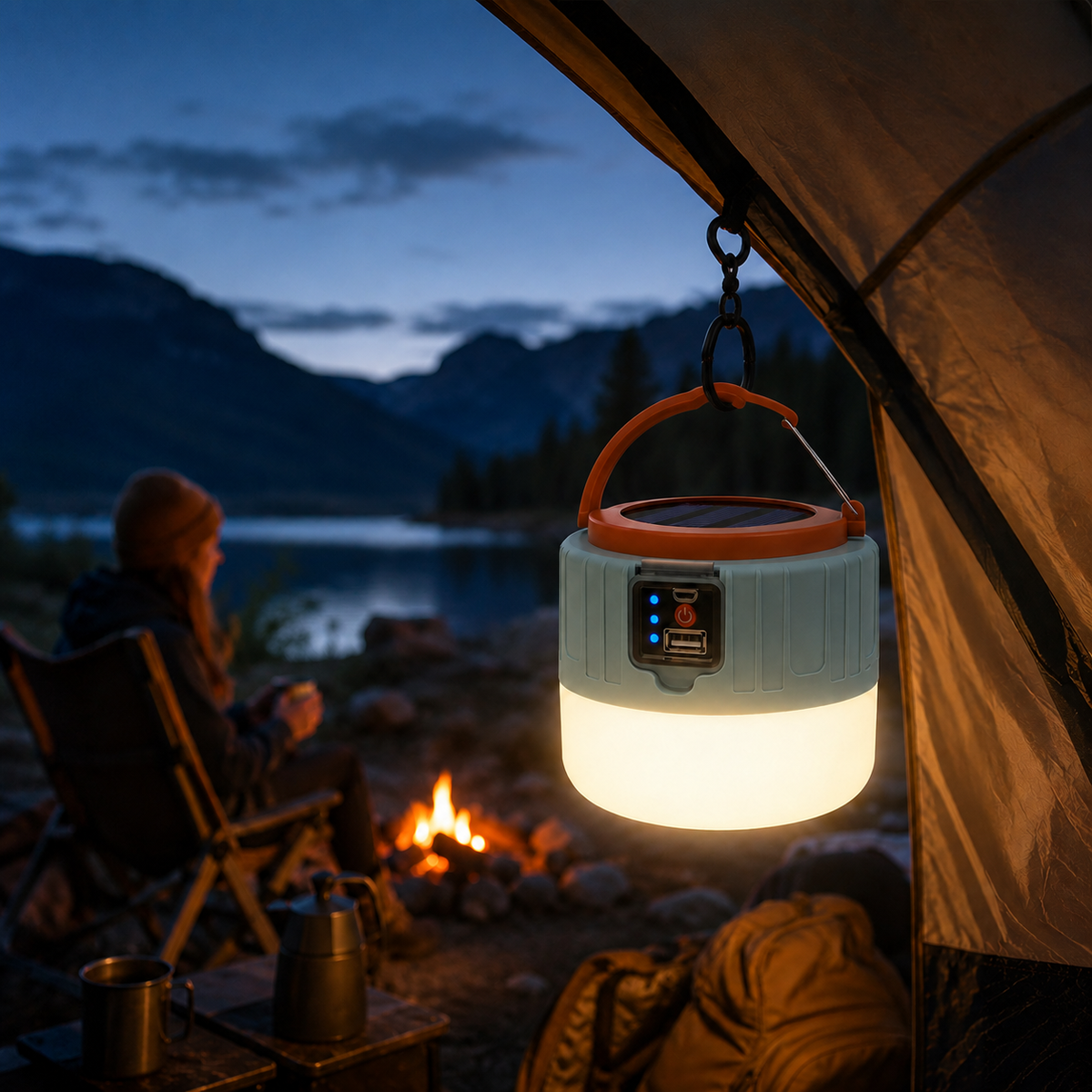 Wiederaufladbare Solar-LED-Laterne mit Fernbedienung, wasserdicht, für Camping, Garten, Terrasse und den Außenbereich | Sansoti