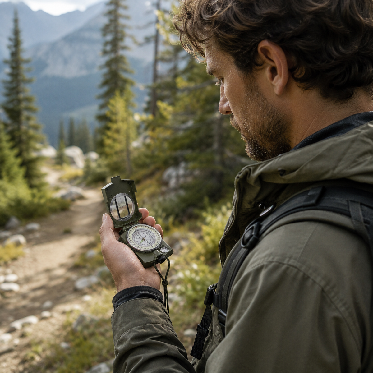 Folding Sighting Compass for Hiking, Camping, Outdoor Navigation, Emergency Tool, Precision, Waterproof | Sansoti