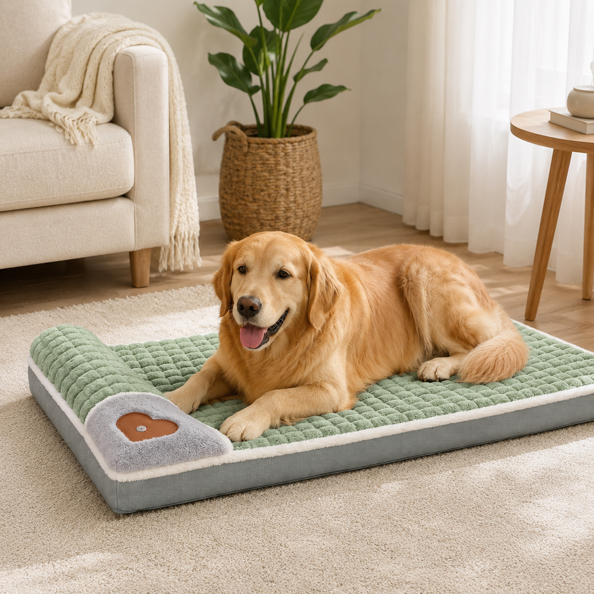 Orthopedic Pet Bed Mat Memory Foam Dog Cat Removable Washable Non-Slip Comfort Sleeping Place XL | Sansoti