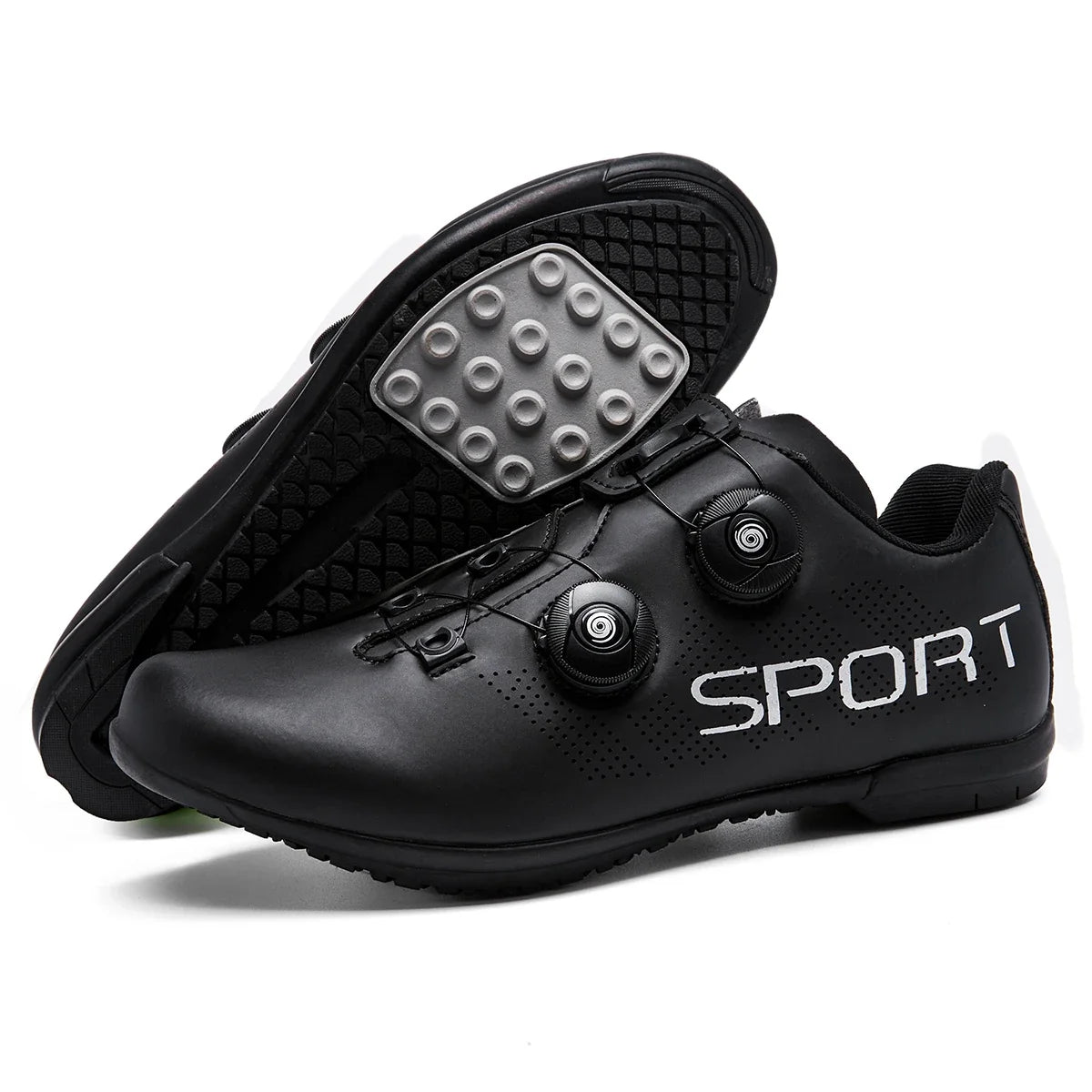 Fietsschoen Flatpedaal MTB Draaisluiting Geperforeerd Ademend Wielrennen Unisex Zwart Rood Wit Sportief | Sansoti