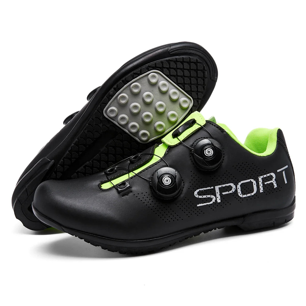 Fietsschoen Flatpedaal MTB Draaisluiting Geperforeerd Ademend Wielrennen Unisex Zwart Rood Wit Sportief | Sansoti