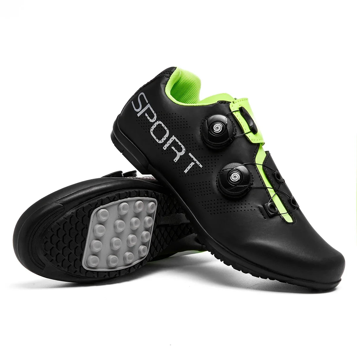 Fietsschoen Flatpedaal MTB Draaisluiting Geperforeerd Ademend Wielrennen Unisex Zwart Rood Wit Sportief | Sansoti
