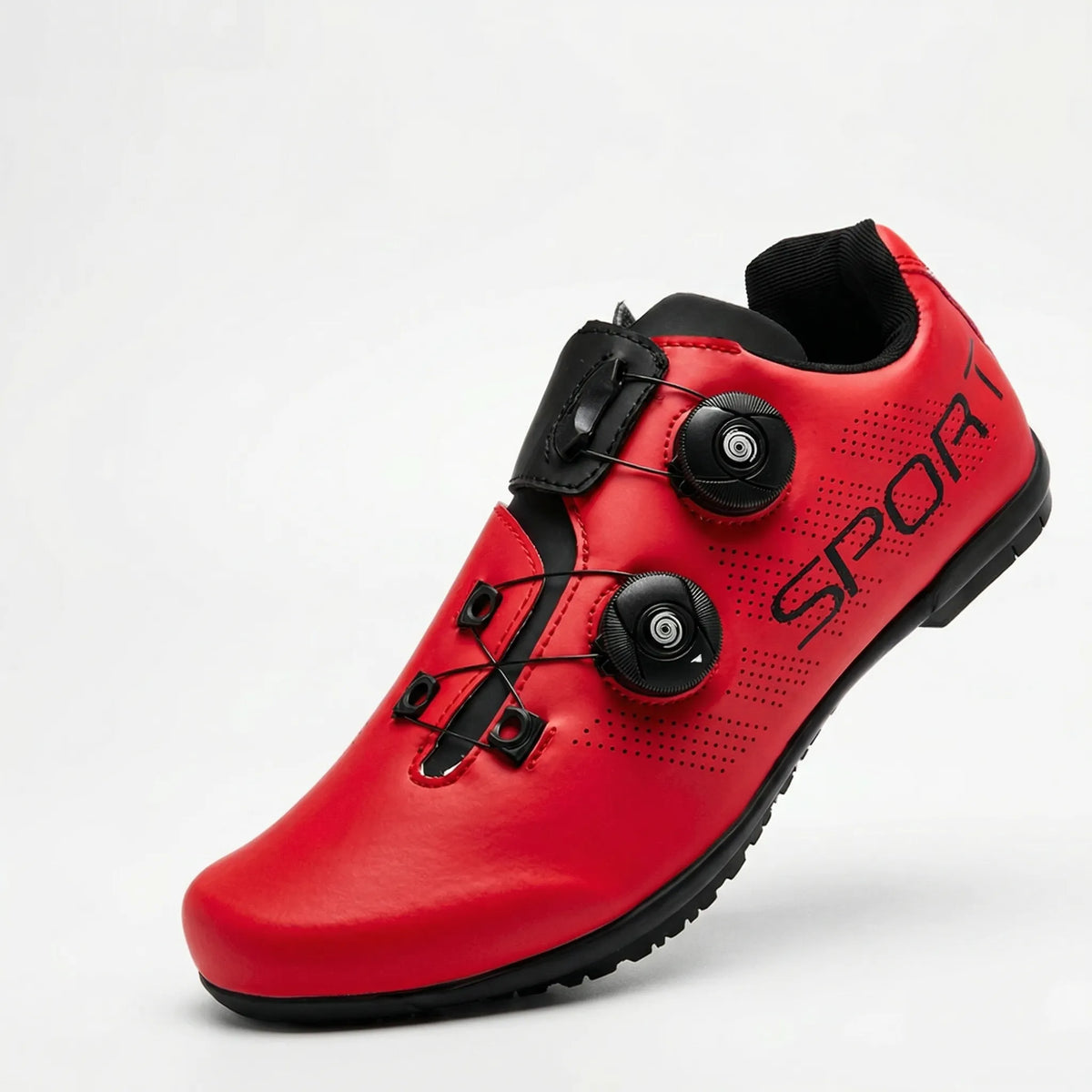 Fietsschoen Flatpedaal MTB Draaisluiting Geperforeerd Ademend Wielrennen Unisex Zwart Rood Wit Sportief | Sansoti