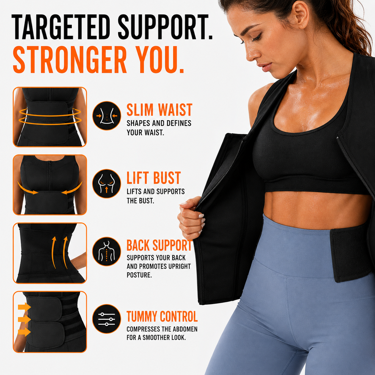 Adjustable Posture Corrector with Clavicle Support and Lumbar Band for an Ergonomically Straight Back | Sansoti