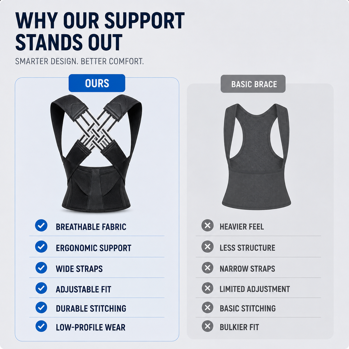 Adjustable Back Brace for Full Back Support, Posture Correction, Breathable, Comfortable, Daily Use | Sansoti