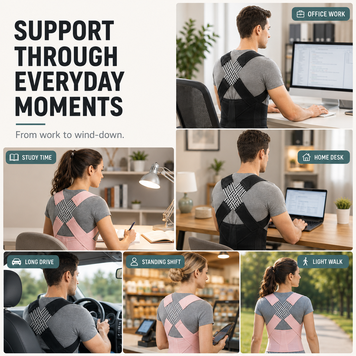 Adjustable Posture Corrector Brace for Shoulder and Upper Back Support Breathable Comfortable Unisex | Sansoti