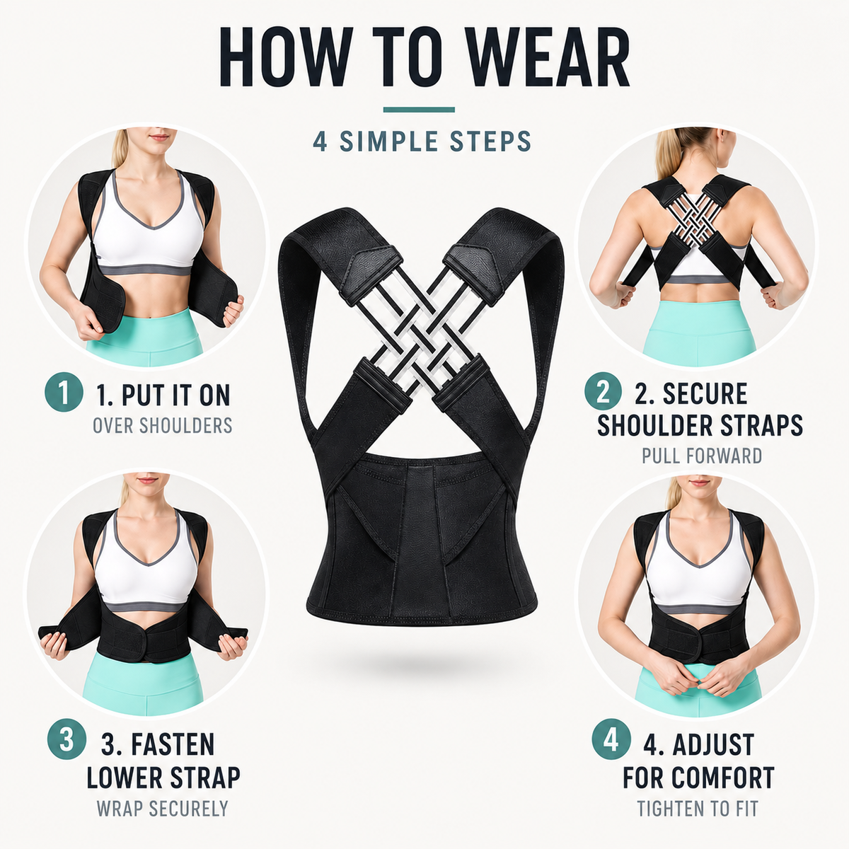 Adjustable Posture Corrector Brace for Shoulder and Upper Back Support Breathable Comfortable Unisex | Sansoti