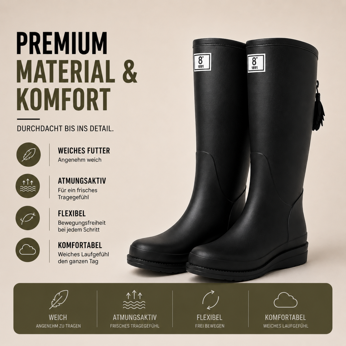 Waterdichte Regenlaarzen Dames Halfhoog PVC Slip-On Laarzen Voorjaar Herfst Weerbestendige Tuinlaarzen | Sansoti