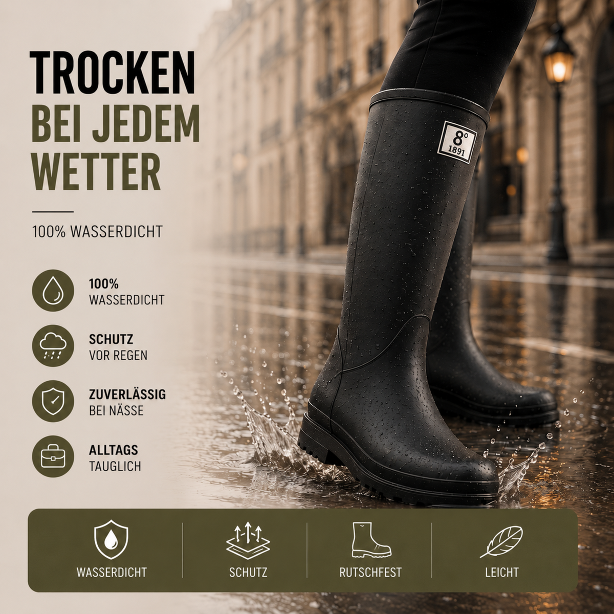 Waterdichte Regenlaarzen Dames Halfhoog PVC Slip-On Laarzen Voorjaar Herfst Weerbestendige Tuinlaarzen | Sansoti
