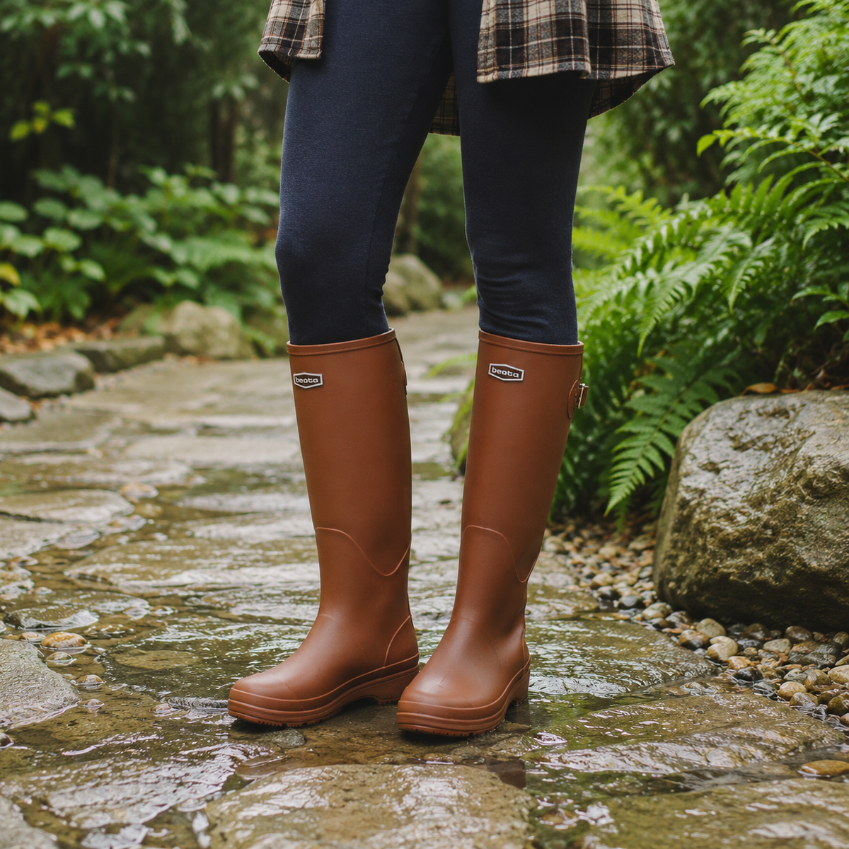 Waterproof Knee-High PVC Rain Boots Women's Men's Unisex Garden Mud Outdoor Living Durable Grip Comfort | Sansoti