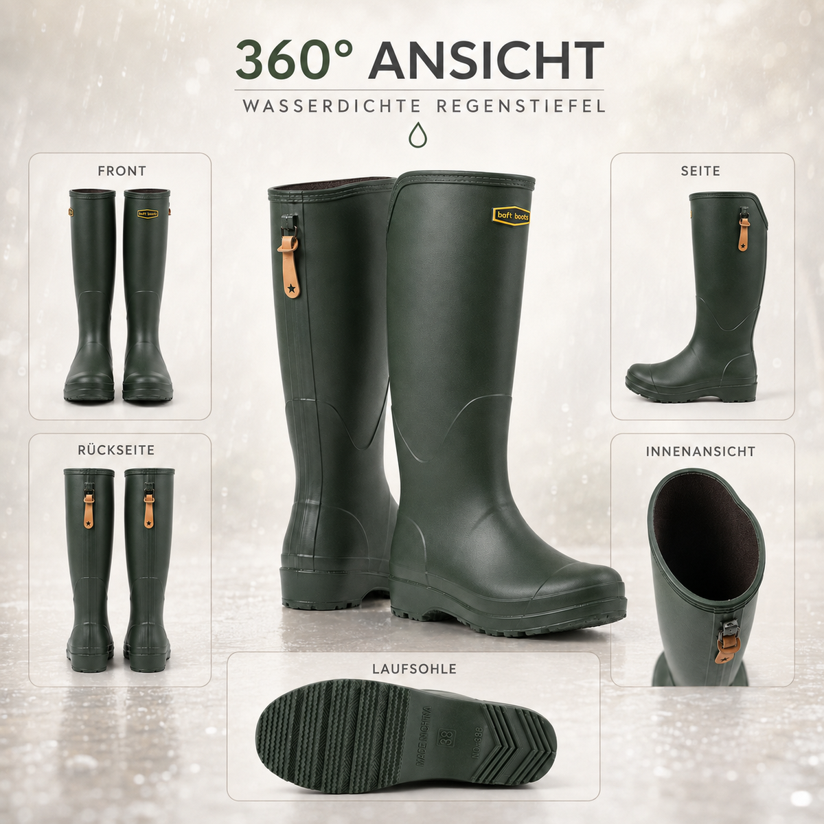 Waterproof Knee-High PVC Rain Boots Women's Men's Unisex Garden Mud Outdoor Living Durable Grip Comfort | Sansoti