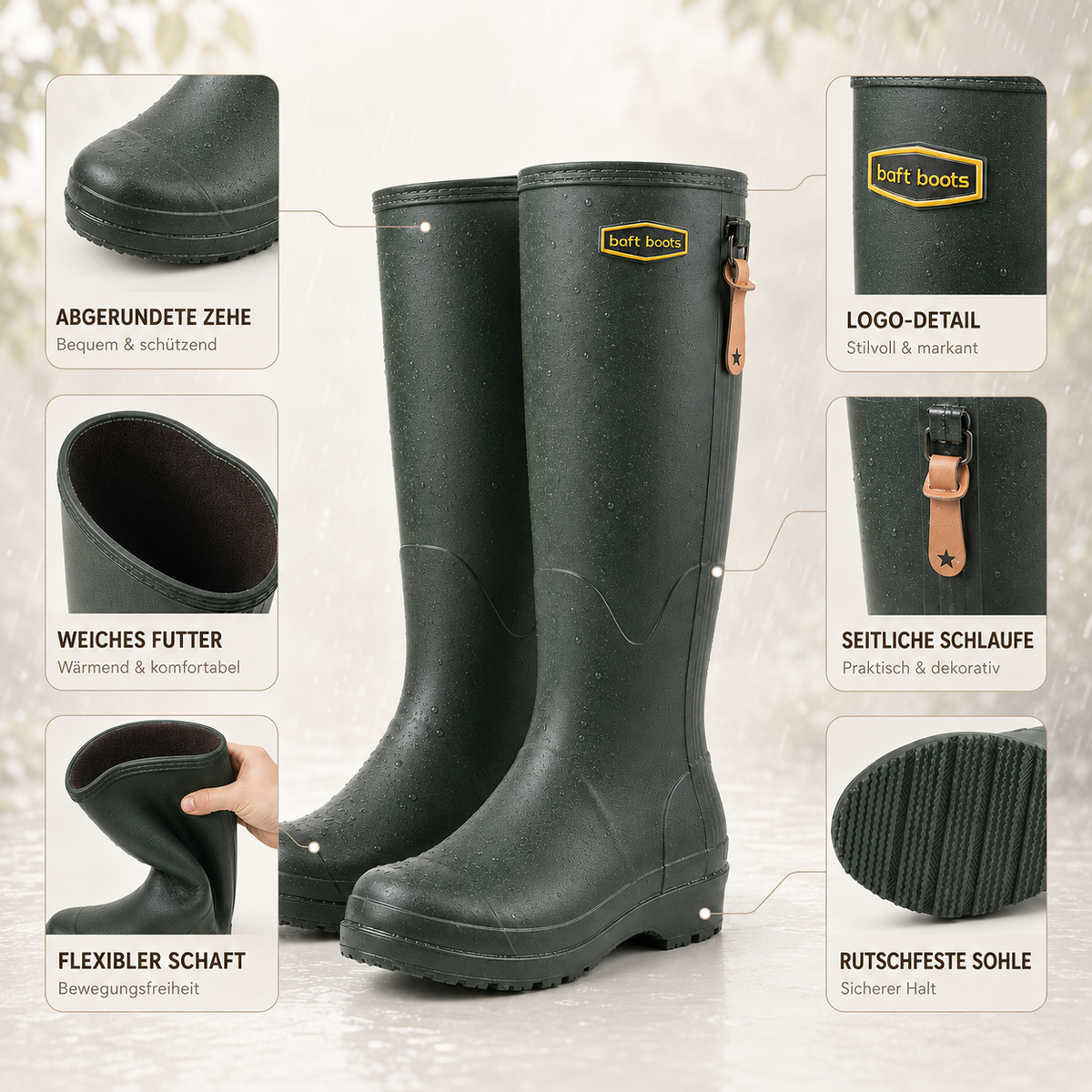 Waterproof Knee-High PVC Rain Boots Women's Men's Unisex Garden Mud Outdoor Living Durable Grip Comfort | Sansoti