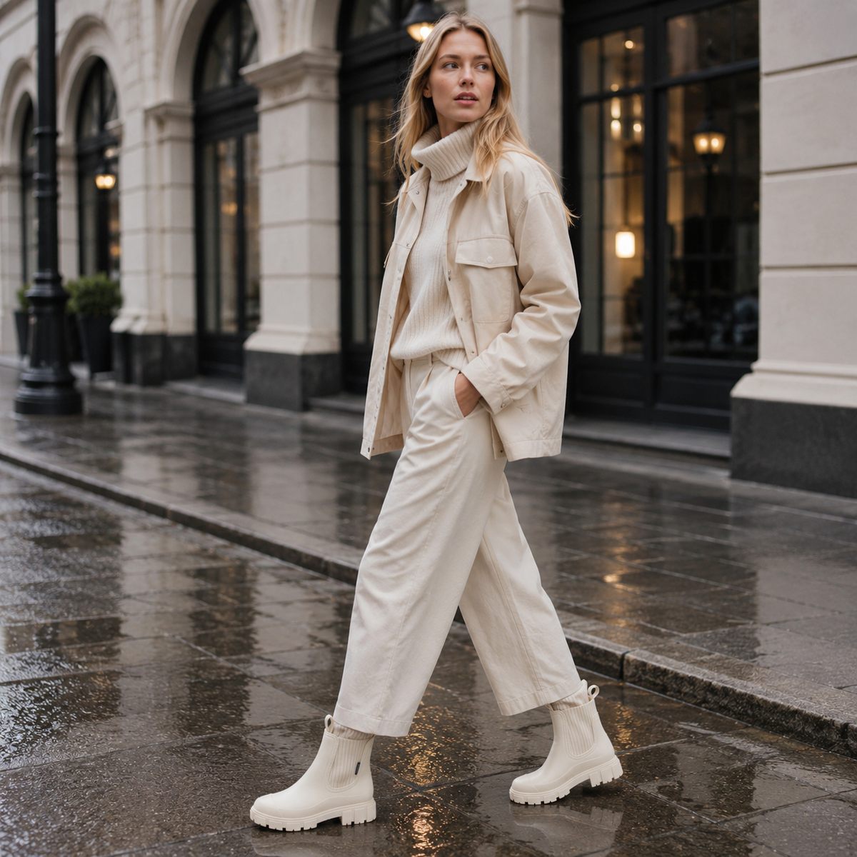 Waterdichte Chelsea Regenlaarzen Dames Antislip Zool Flexibel PVC Slip-On Enkelhoog Comfortabel Herfst Winter | Sansoti
