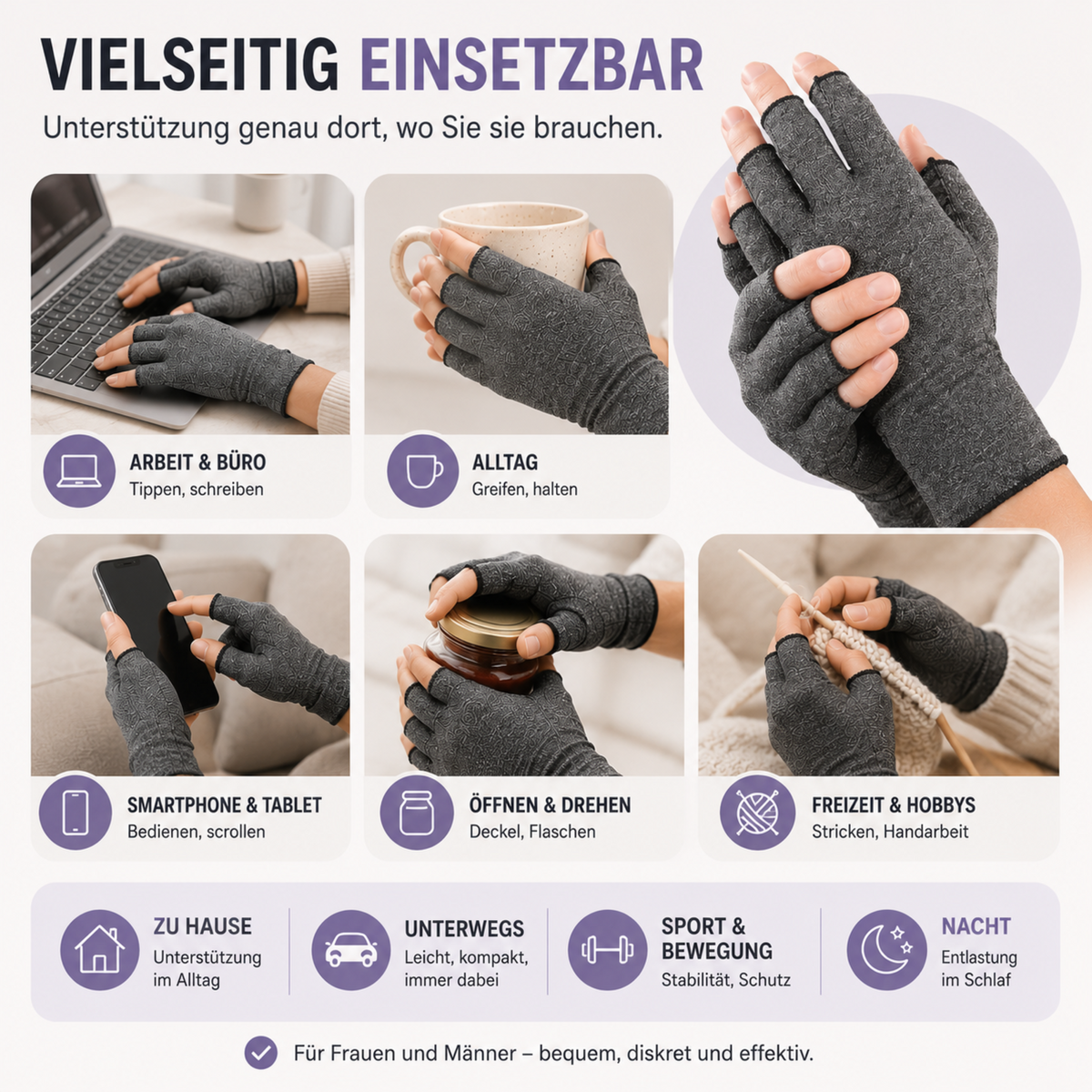 Unisex Fingerless Compression Gloves for Arthritis Wrist and Hand Support Daily Use | Sansoti