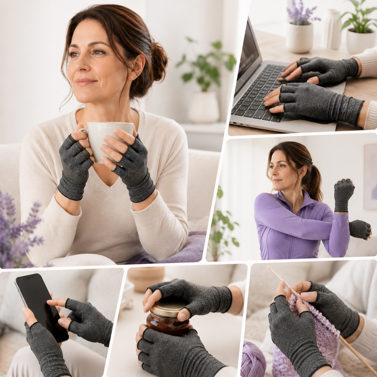 Unisex Fingerless Compression Gloves for Arthritis Wrist and Hand Support Daily Use | Sansoti