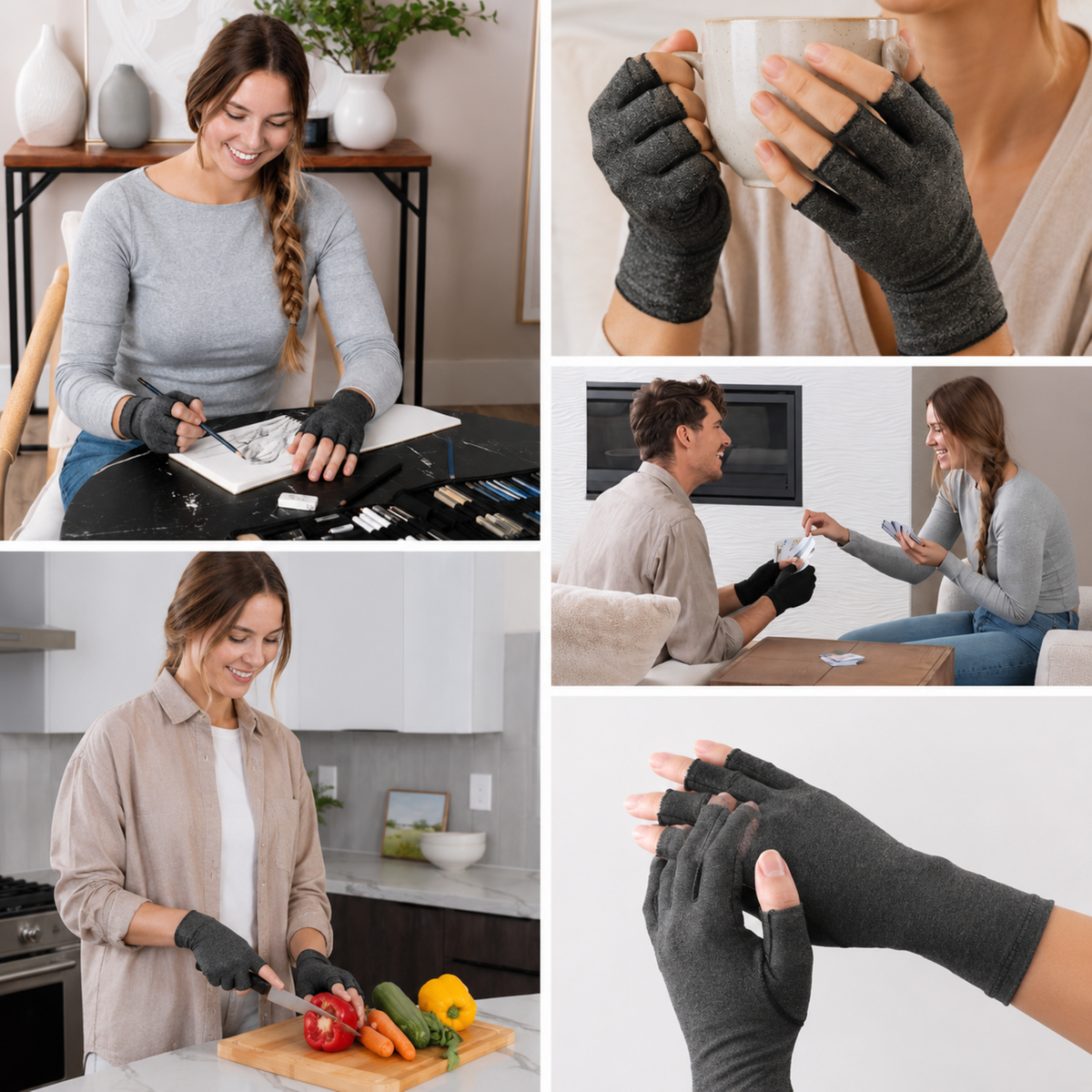 Unisex Fingerless Compression Gloves for Arthritis Wrist and Hand Support Daily Use | Sansoti