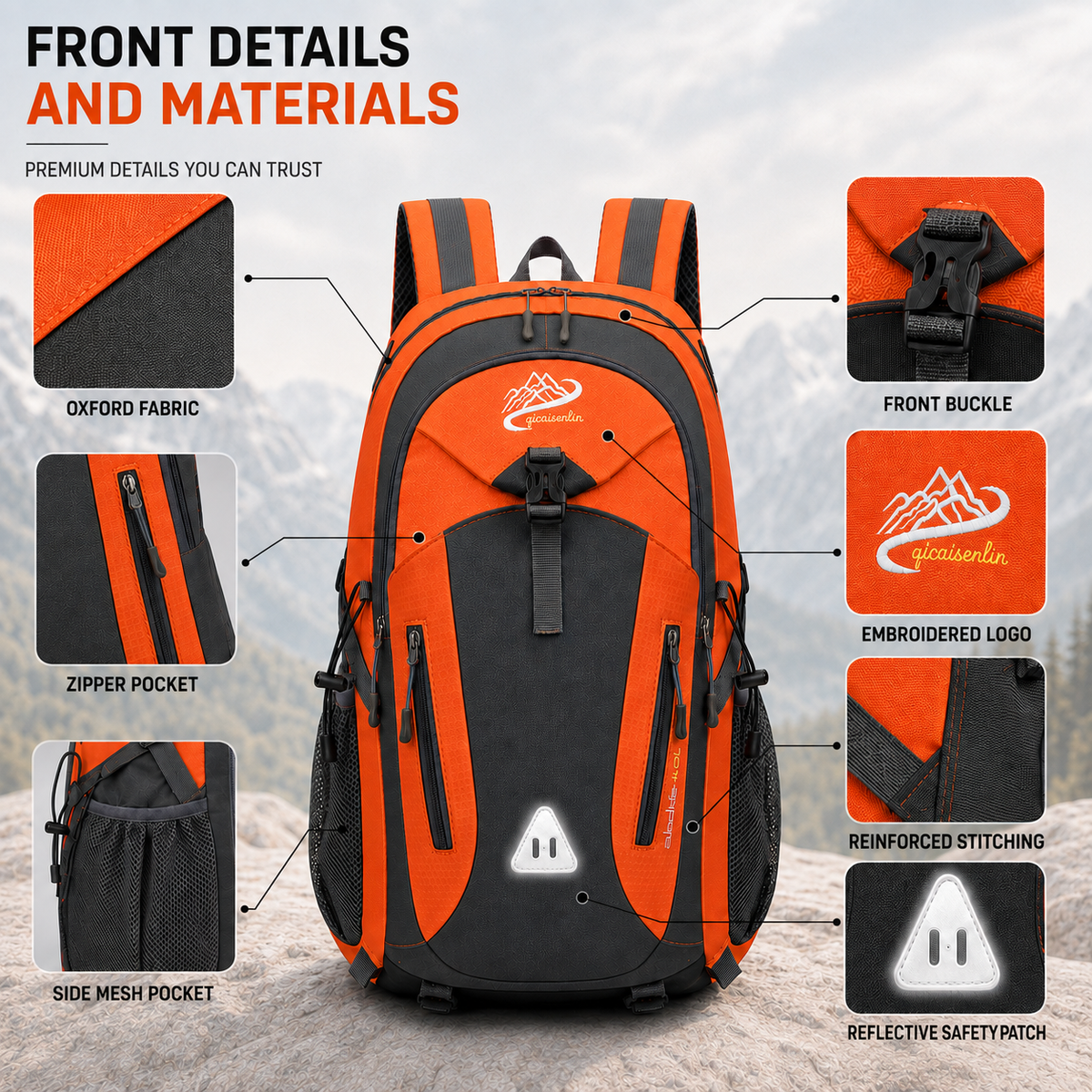 40L Hiking Backpack with Multiple Compartments Adjustable Carrying Comfort Hiking Outdoor Daily Use Backpack | Sansoti