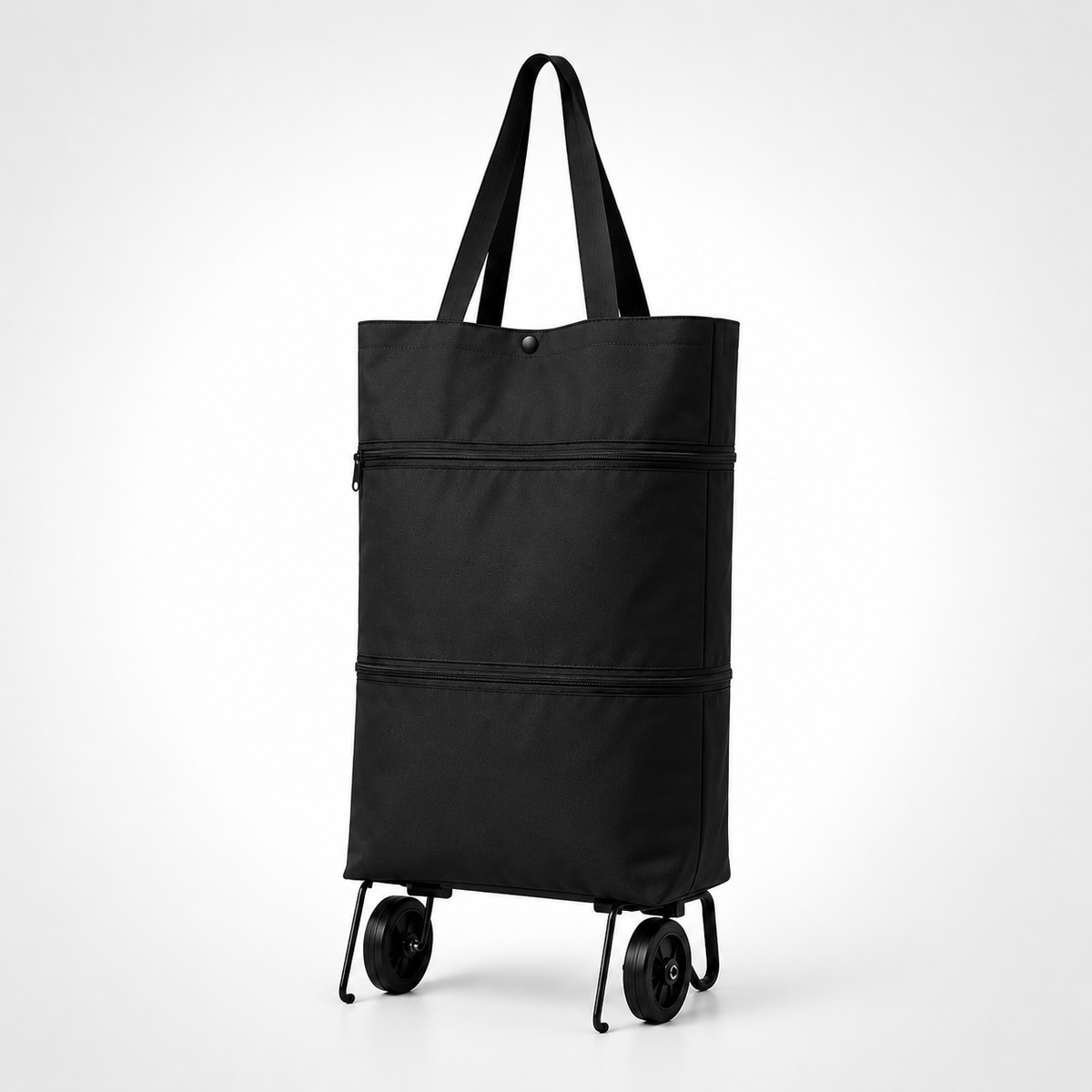 Foldable Shopping Trolley with Wheels Backpack Function 41x15x46cm Green Orange Black Blue Groceries | Sansoti