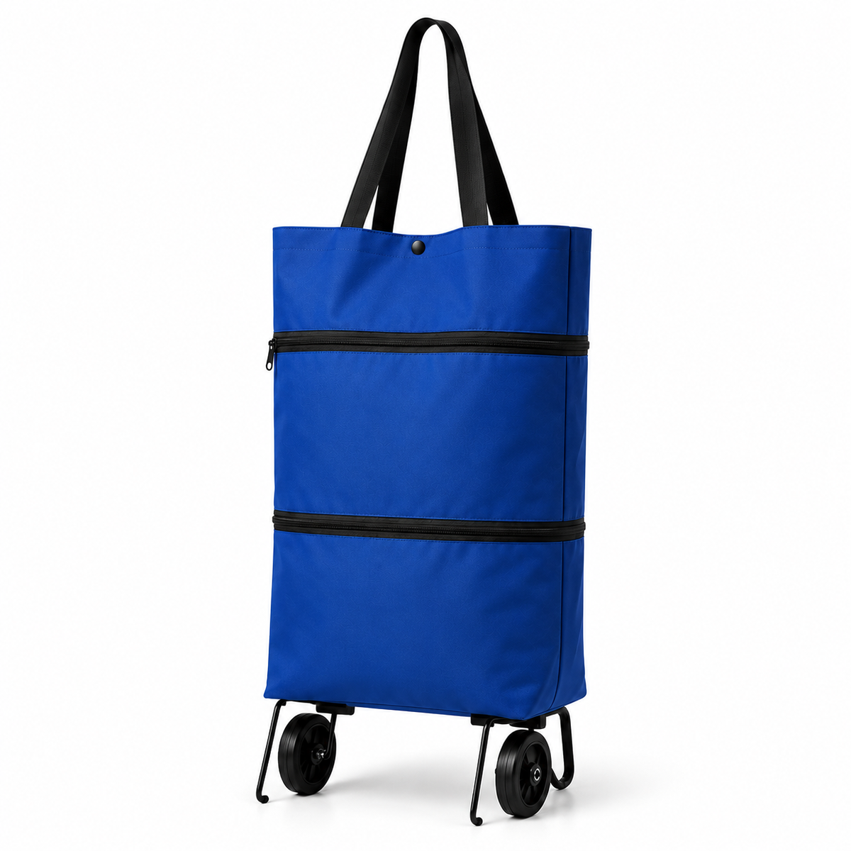 Foldable Shopping Trolley with Wheels Backpack Function 41x15x46cm Green Orange Black Blue Groceries | Sansoti