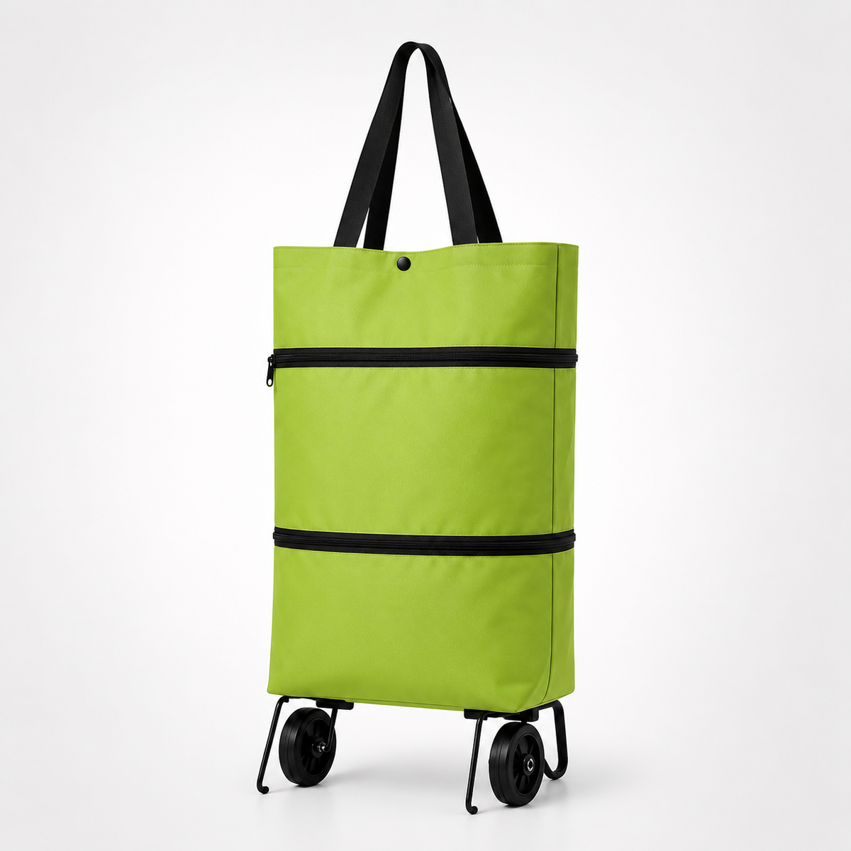 Foldable Shopping Trolley with Wheels Backpack Function 41x15x46cm Green Orange Black Blue Groceries | Sansoti