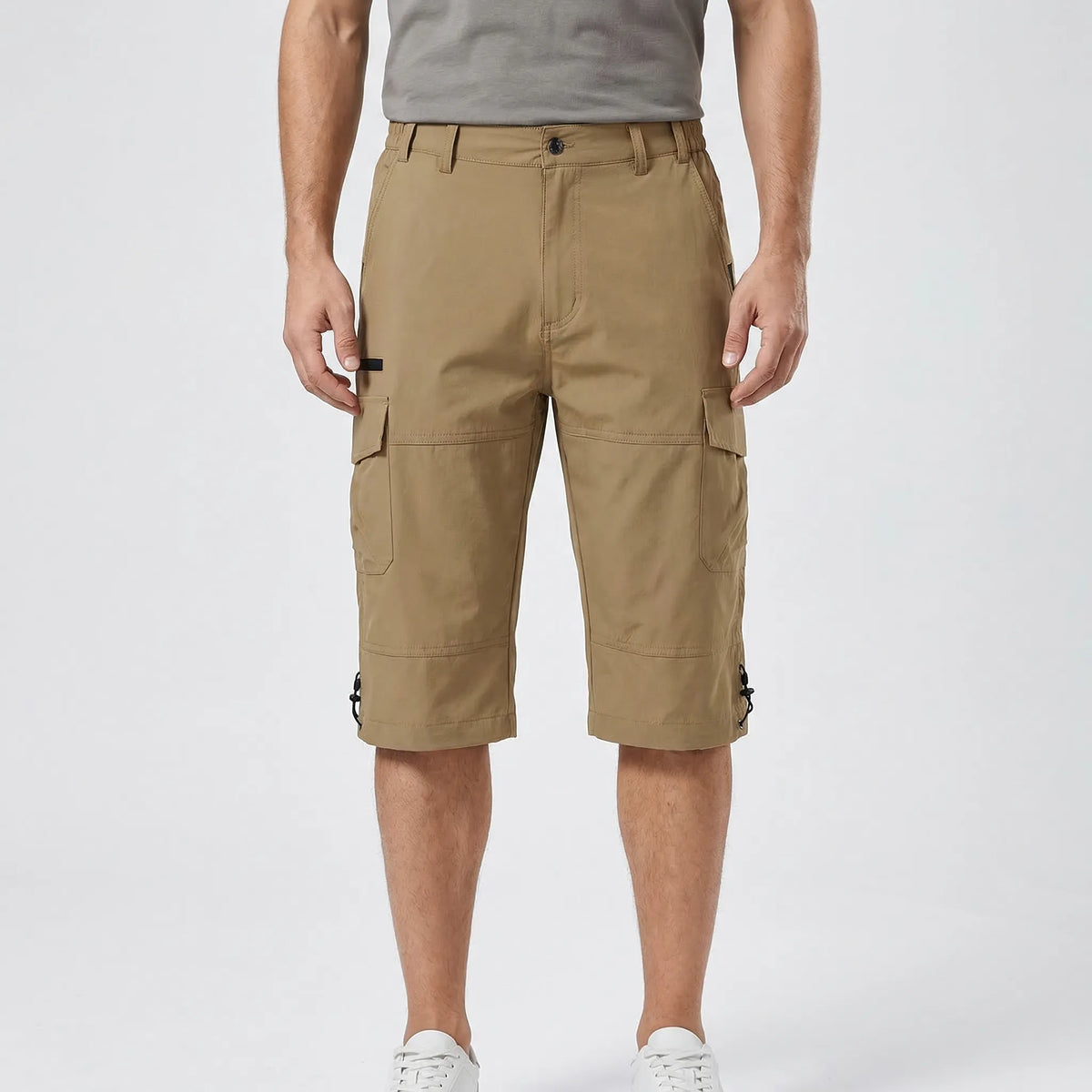 Cargo-Wandershorts für Herren Schnelltrocknend Bis zum Knie Mehrere Taschen Outdoor-Bermudashorts Elastischer Bund Sommer Casual | Sansoti