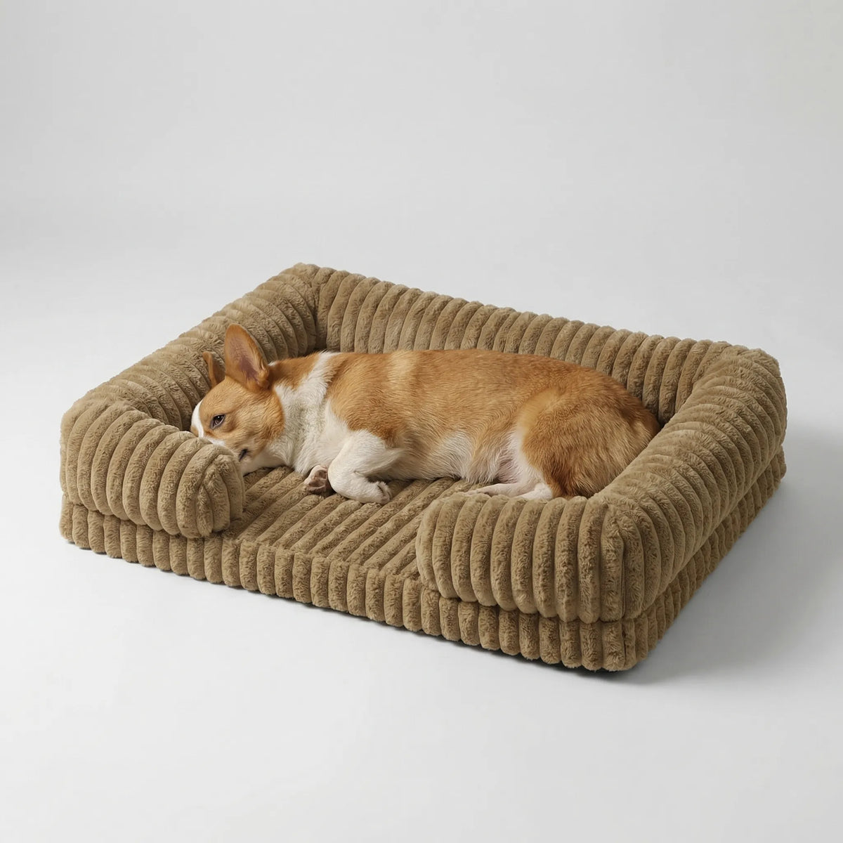 Hundebett mit erhöhtem Rand Sofa-Stil Memory Foam Orthopädisch Waschbar Komfort für kleine mittelgroße Hunde | Sansoti