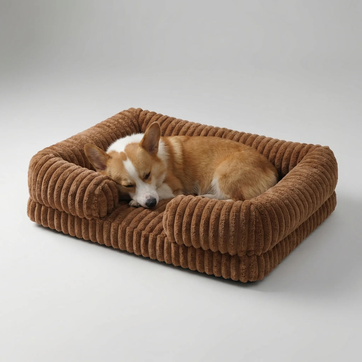 Hundebett mit erhöhtem Rand Sofa-Stil Memory Foam Orthopädisch Waschbar Komfort für kleine mittelgroße Hunde | Sansoti