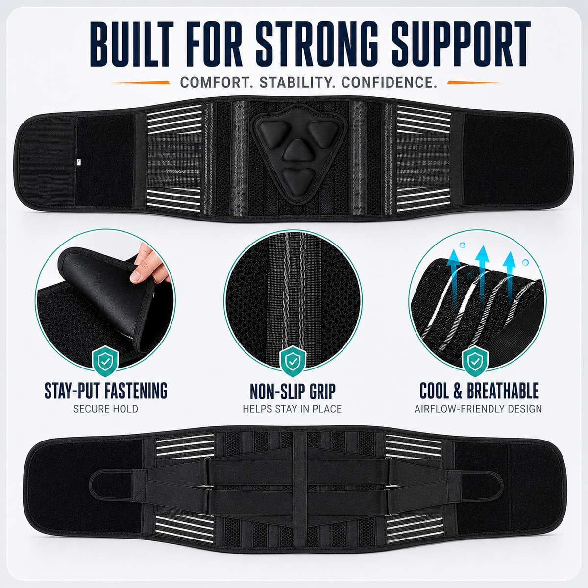 Adjustable Lumbar Support Belt, Breathable Back Brace, Posture Correction for Lifting Work and Daily Use | Sansoti