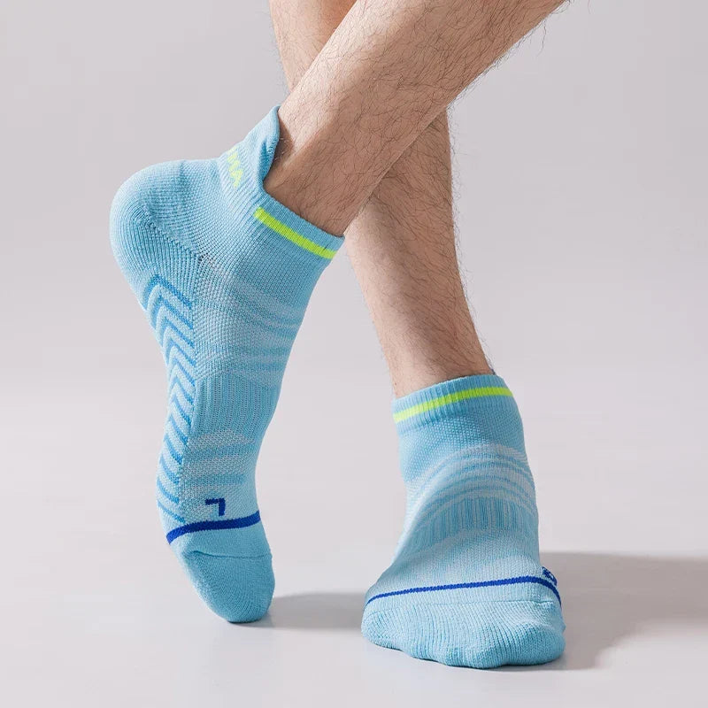 Chaussettes de sport rembourrées à la cheville avec ventilation en mesh, soutien de la voûte plantaire antidérapant - course à pied, entraînement, fitness, marche | Sansoti