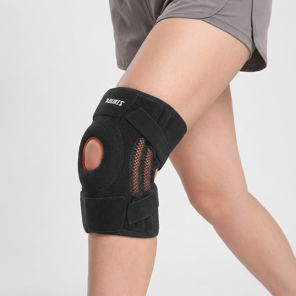 Knee Support with Open Patella and Side Stabilizers for Sports Fitness Running Training and Everyday Use | Sansoti