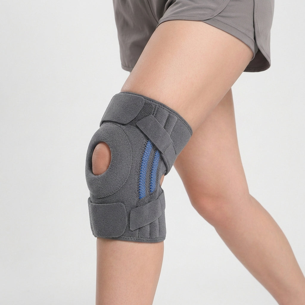 Knee Support with Open Patella and Side Stabilizers for Sports Fitness Running Training and Everyday Use | Sansoti