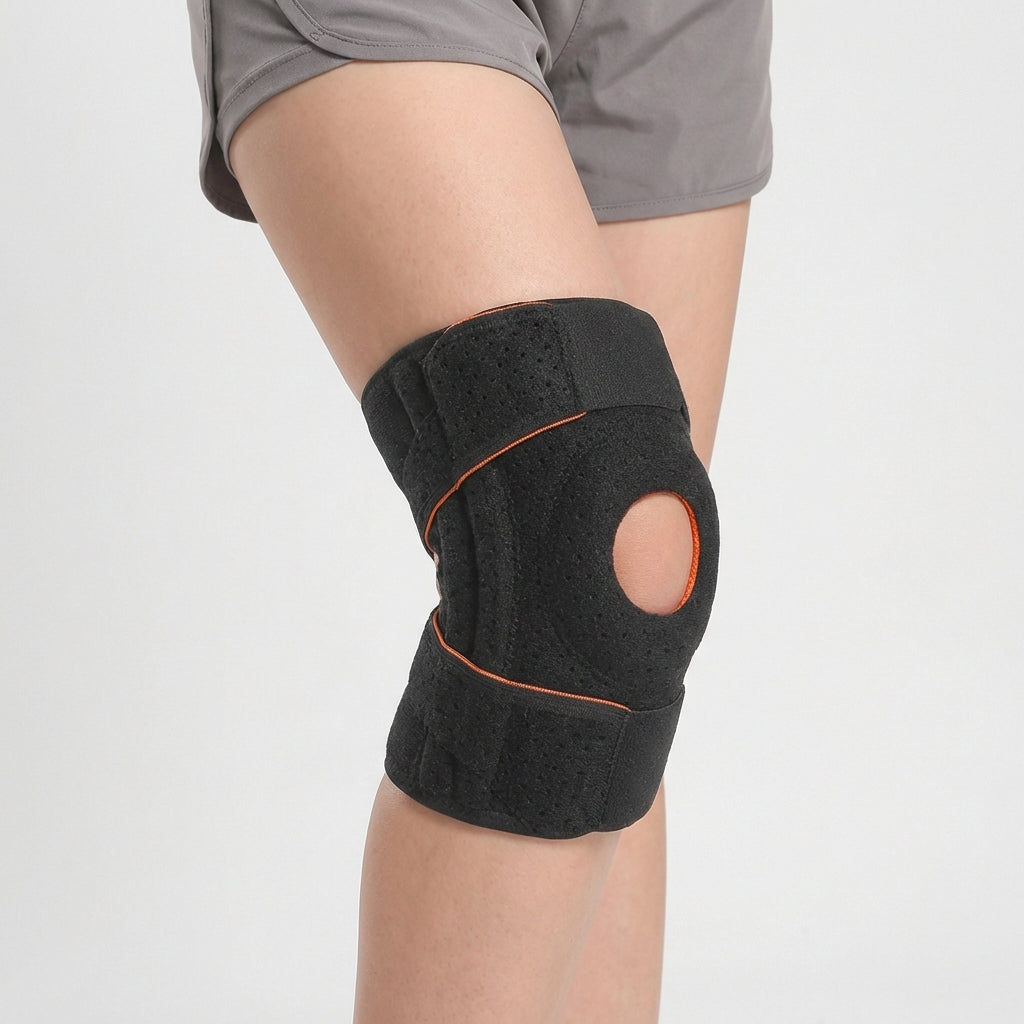 Knee Support with Open Patella and Side Stabilizers for Sports Fitness Running Training and Everyday Use | Sansoti