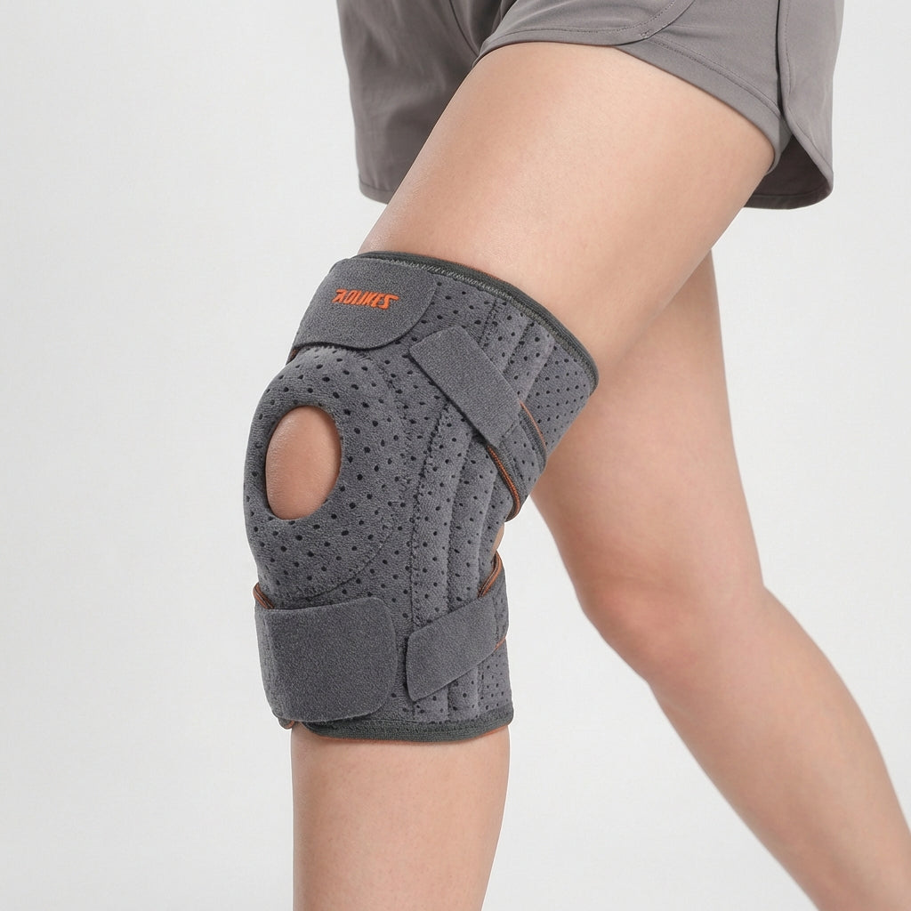 Knee Support with Open Patella and Side Stabilizers for Sports Fitness Running Training and Everyday Use | Sansoti