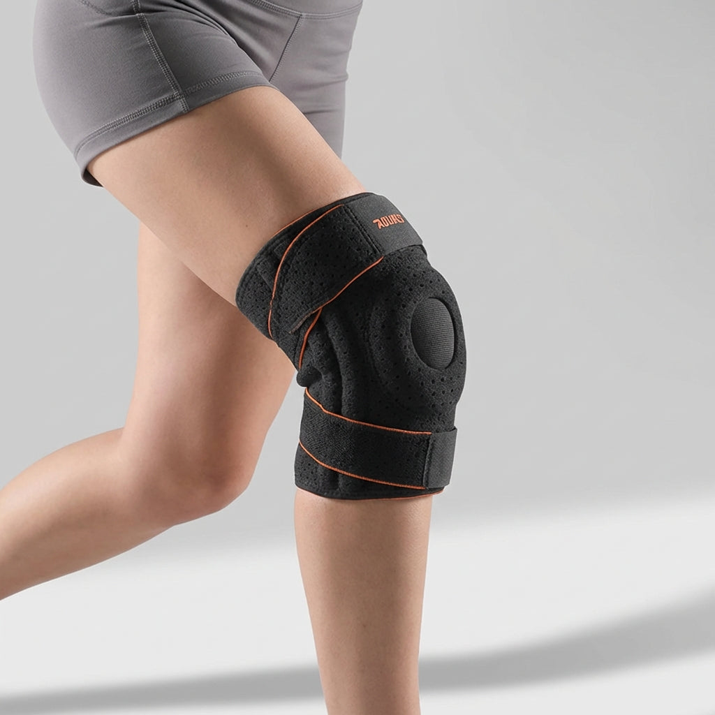 Knee Support with Open Patella and Side Stabilizers for Sports Fitness Running Training and Everyday Use | Sansoti