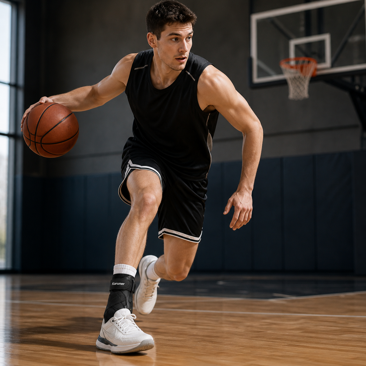 Ankle Brace with Lateral Stabilization for Sports Protection and Recovery Support – Breathable Adjustable Design | Sansoti