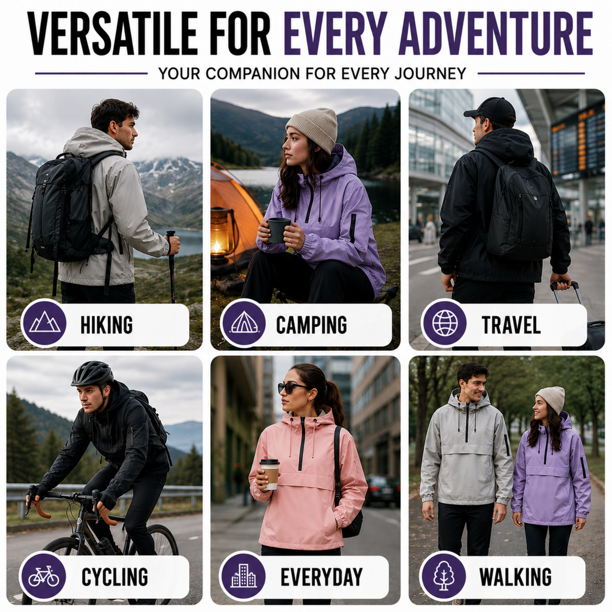 Waterdichte Parka voor Dames Winddichte Winterjas met Capuchon Ritssluiting Functionele Outdoorjas Winterkleding | Sansoti