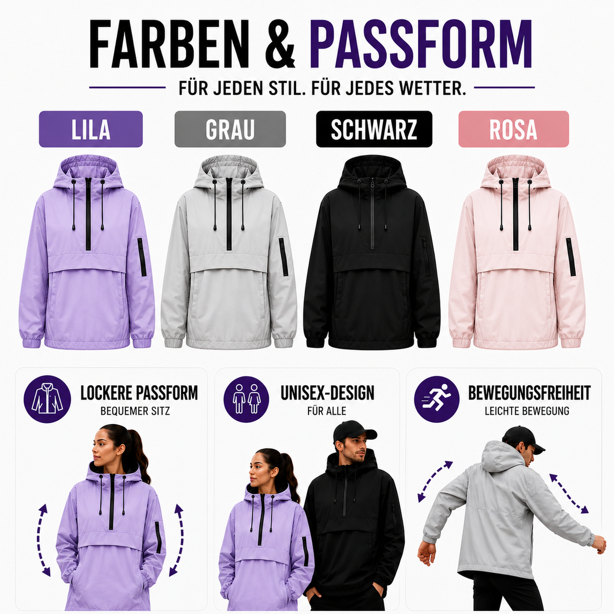 Waterdichte Parka met Capuchon en Kangoeroe Zak Dames Winter Regenjas Windbestendig Outdoorjas Functioneel | Sansoti